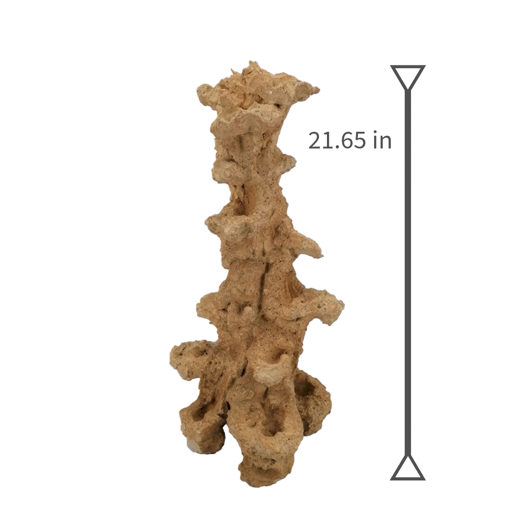 Aquaroche Pillar 500858 – 21.7 in XL reef pillar rock with 6 ledges for Eco Reef Plates. Ideal for large and display marine aquariums. Provides natural biological filtration and tall vertical aquascaping support.